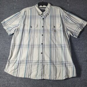 Carhartt Men's Button-Up Loose Fit Midweight Short-Sleeve Plaid‎ Shirt 2XL